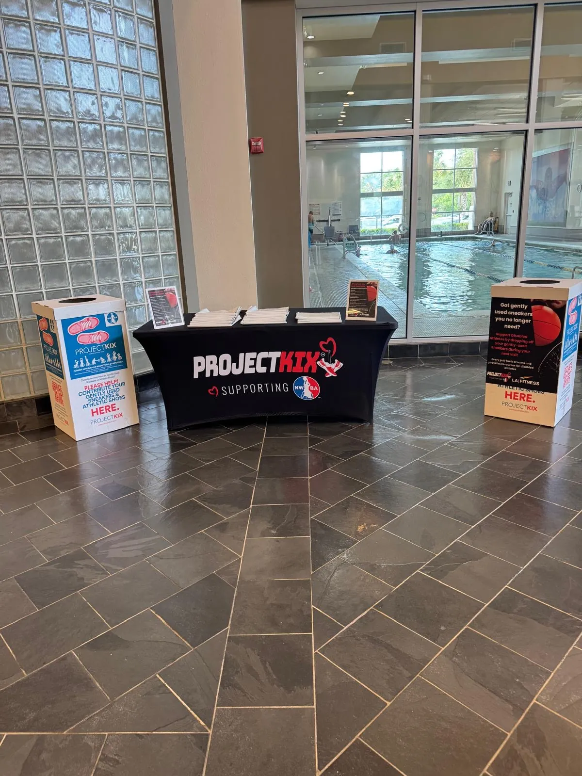 ProjectKix donation booth at LA Fitness